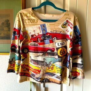 Vintage Route 66 top with rhinestone accents size M